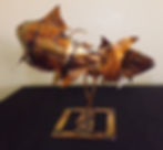 Two Copper Salmon Swmming Sculpture 4