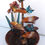 Thumbnail: Copper Fountain Butterflies and Iris Flowers, Small Table Size