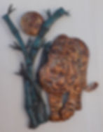 Copper Tiger Wall Hanging Sculpture Art 6