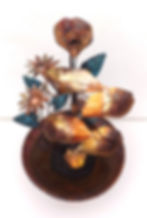 Thumbnail: Copper Sunflowers Water Fountain, small table size