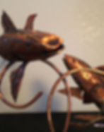 Copper Koi Fish Sculpture 9