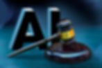 IcJudge’s gavel positioned in front of large “AI” lettering over a digital data background, symbolizing artificial intelligence regulation, legal scrutiny, and anticipated litigation.