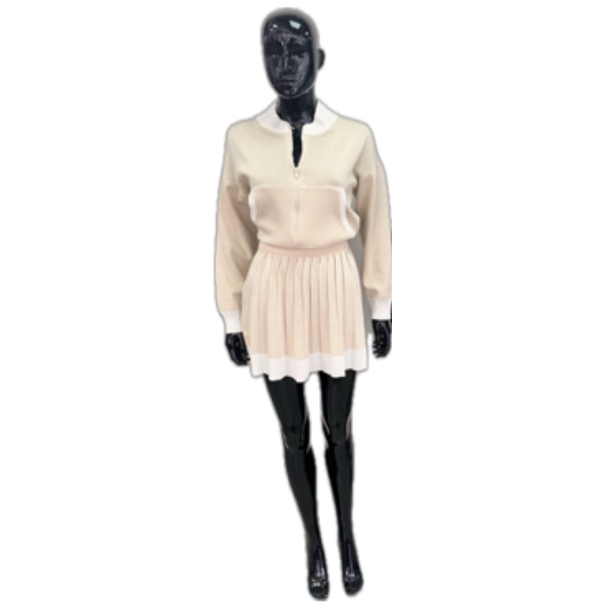 LB Beige/Cream Knit Skirt SET