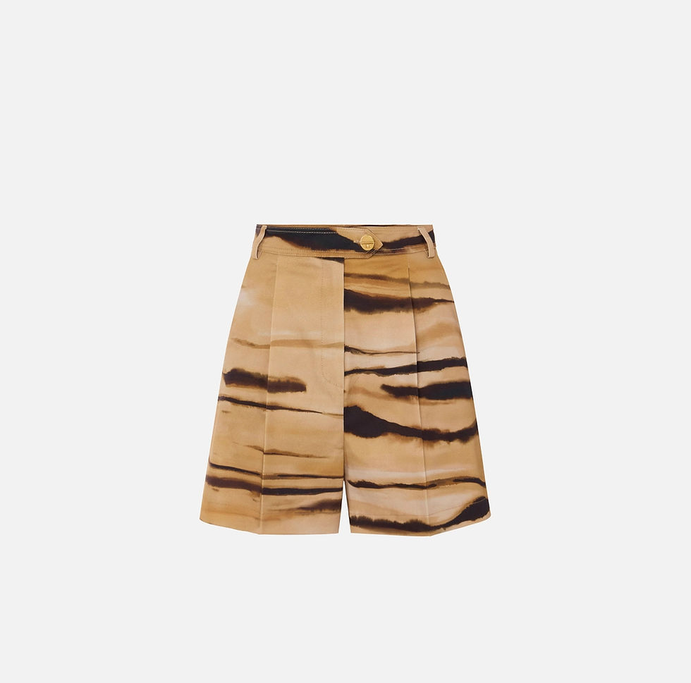 Thumbnail: Elisabetta Franchi Drill Shorts with Tiger Print
