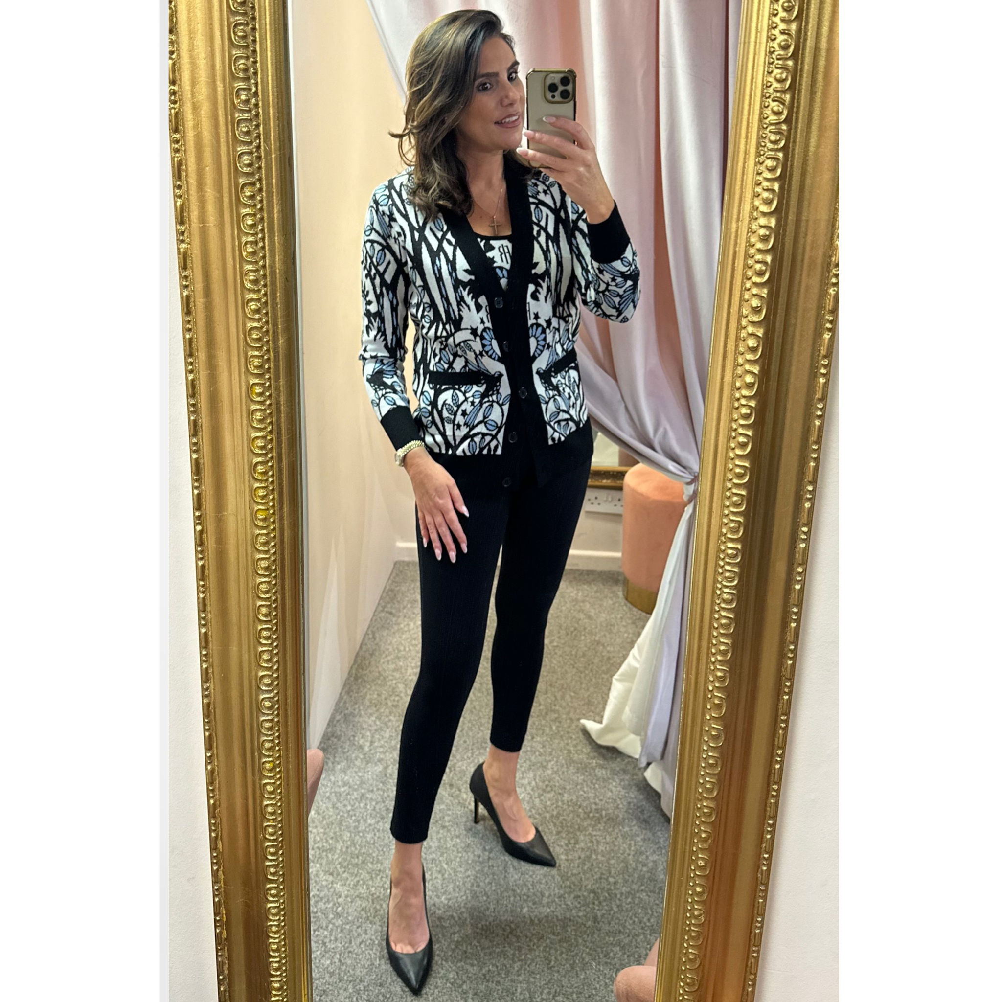 Fracomina Knitted Cardigan Regular Fit with Jacquard Effect
