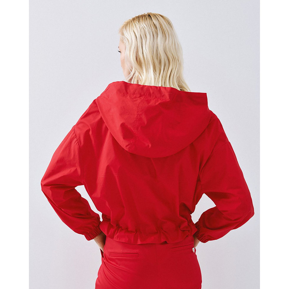Thumbnail: ACCESS Red Hooded Bomber Jacket