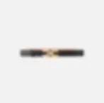 Thumbnail: Elisabetta Franchi Leather high waist belt with topstitching