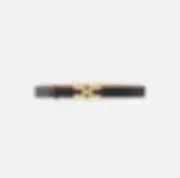 Elisabetta Franchi Leather high waist belt with topstitching