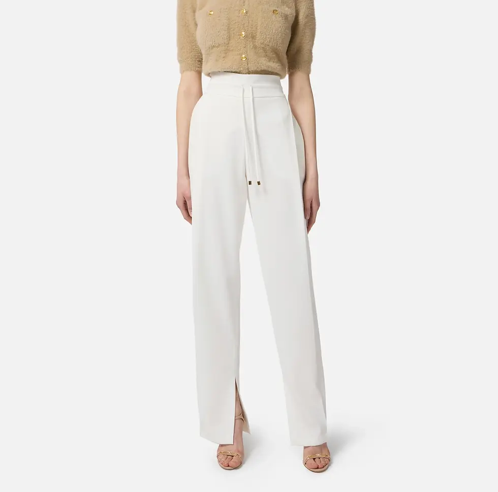 Thumbnail: Elisabetta Franchi Merlot Lightweight crêpe fabric trousers