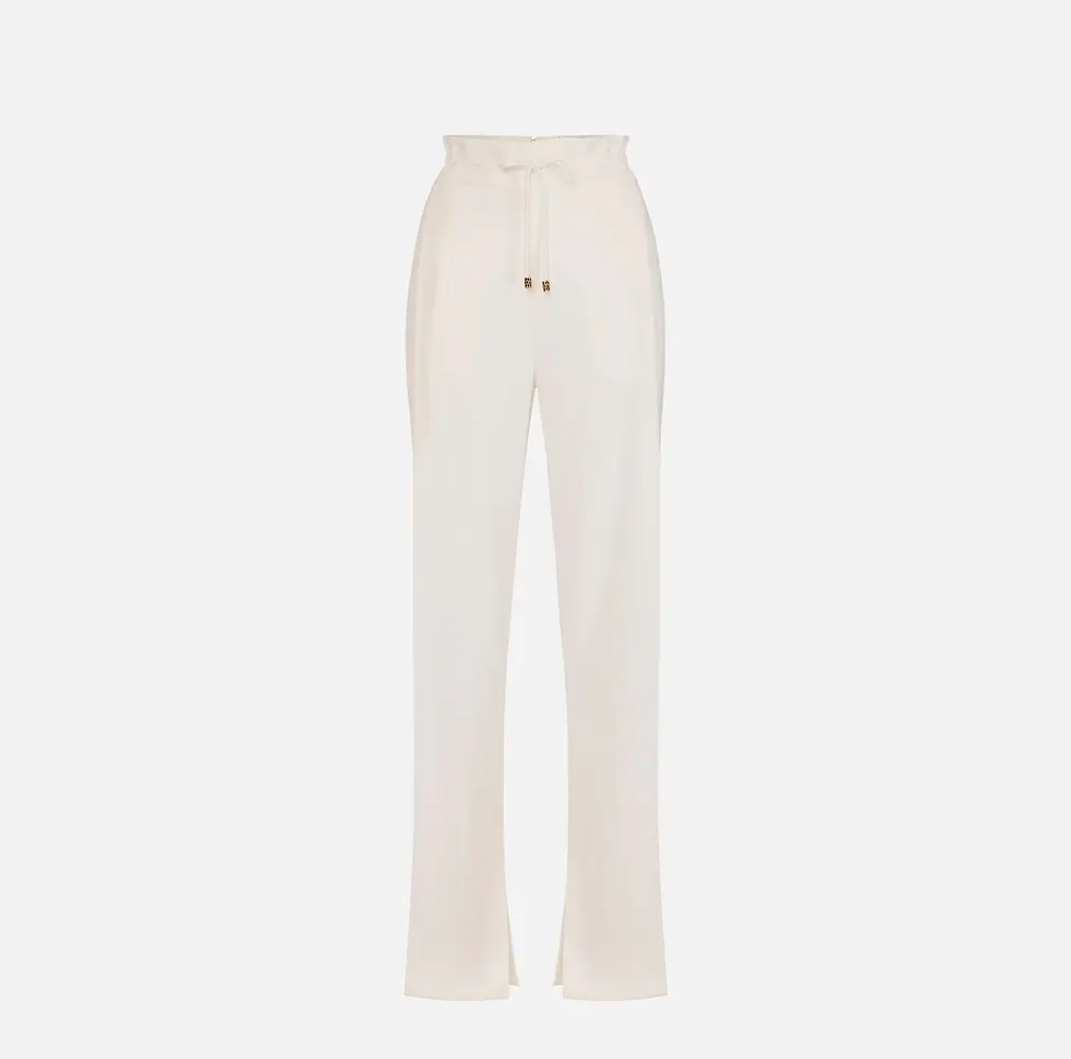 Thumbnail: Elisabetta Franchi Merlot Lightweight crêpe fabric trousers