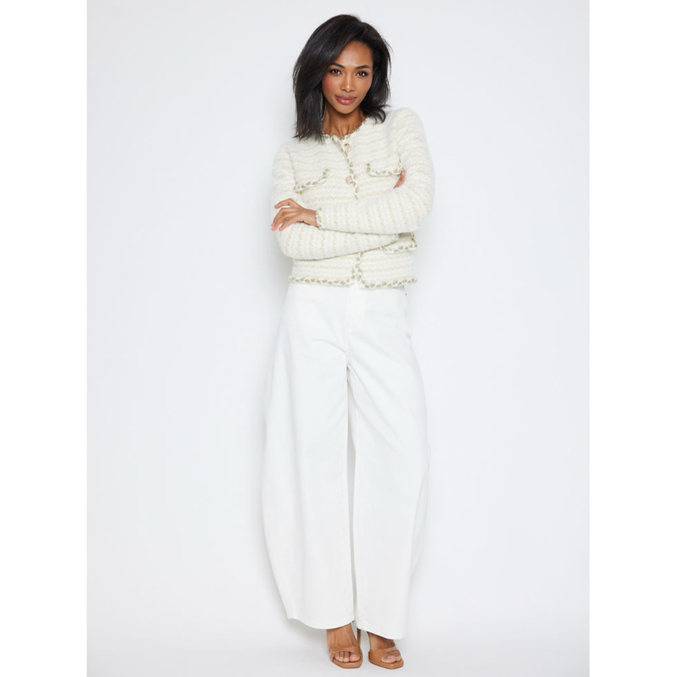 Thumbnail: Fracomina Cream & Gold Lurex Skirt Set