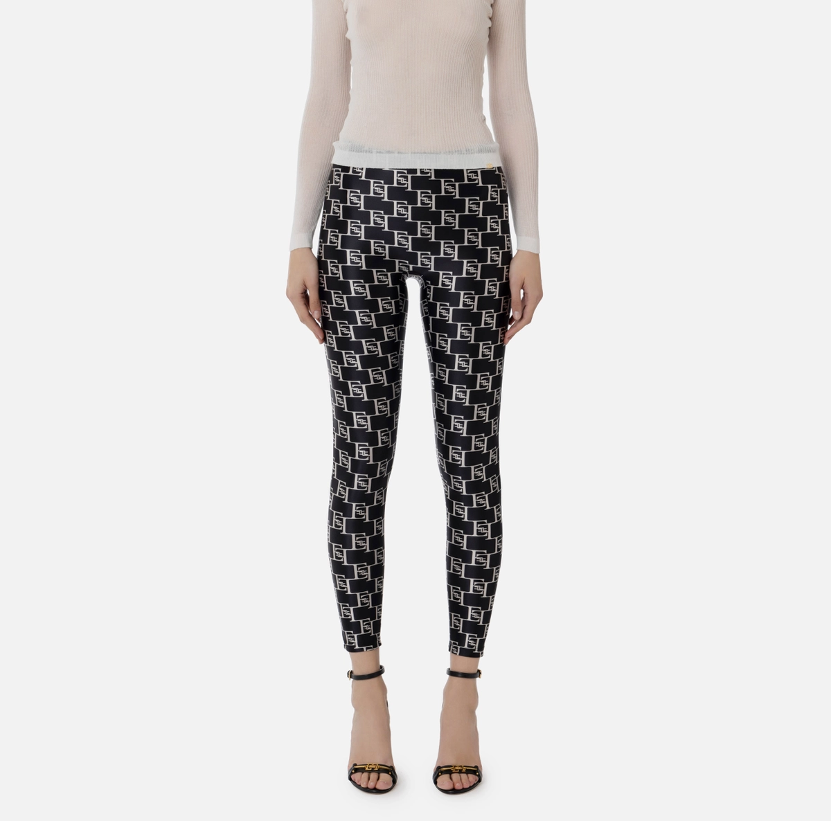 Elisabetta Franchi Lycra leggings with logo print