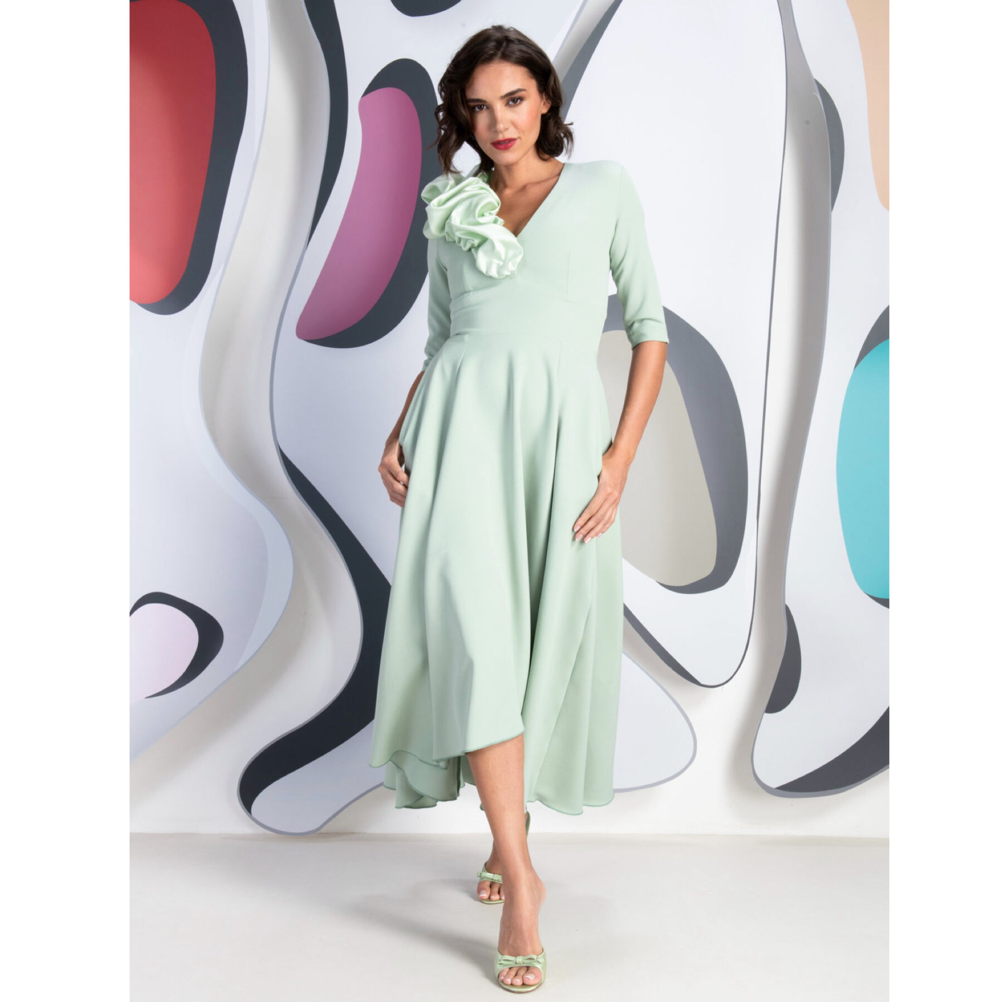 Kevan Jon Mint Betty B Knee Dress