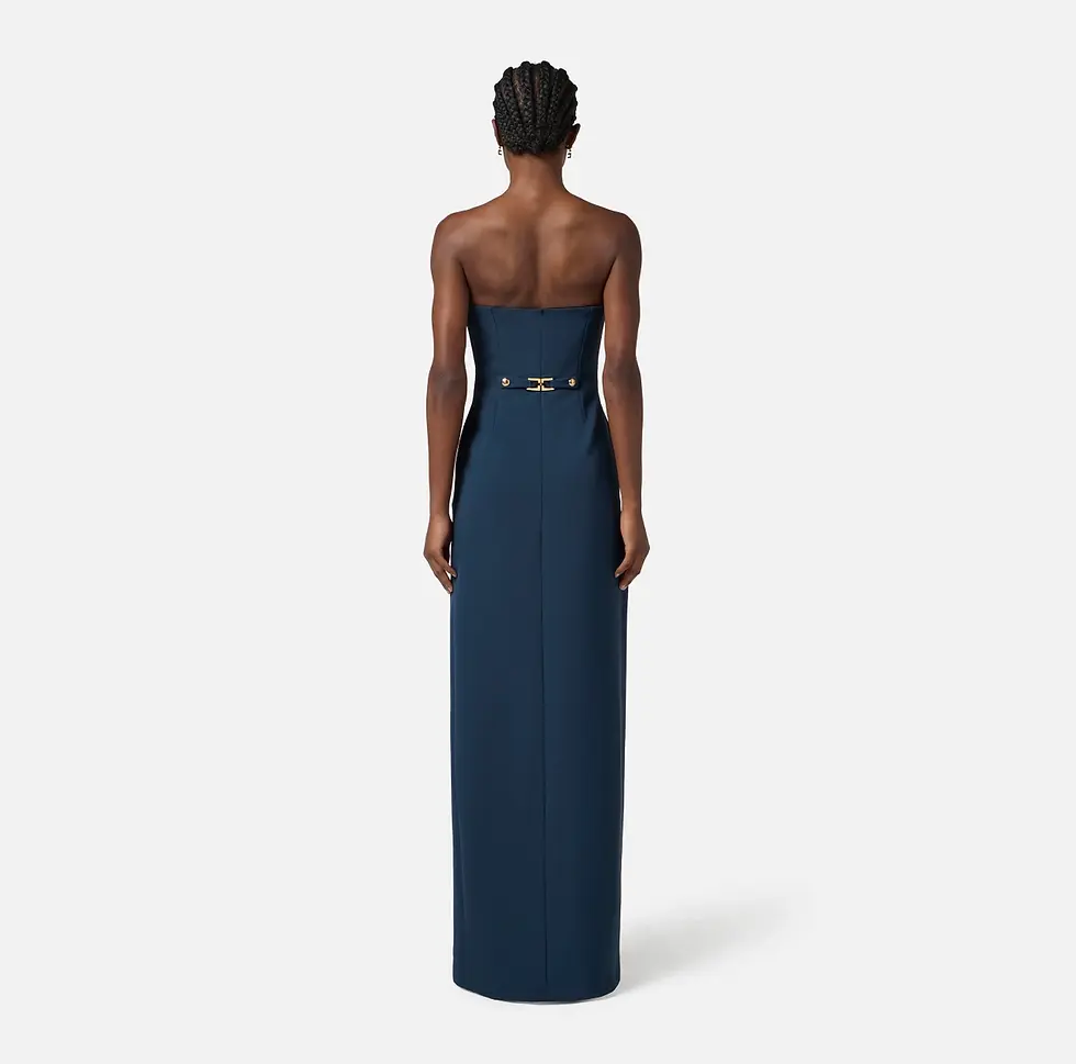 ワンピース ELISABETTA FRANCHI Woman Dress Blue AB704 544 Elisabetta Franchi Twilight Blue Dress in lightweight crêpe