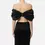Thumbnail: Elisabetta Franchi Black Bow-shaped top in duchess satin