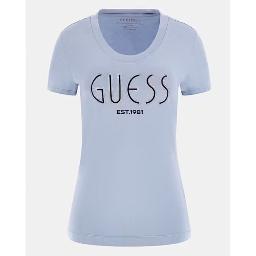 Thumbnail: GUESS Blue Rhinestones logo T-shirt