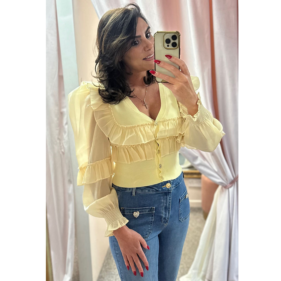 Thumbnail: Fracomina Vanilla Frill Cardigan