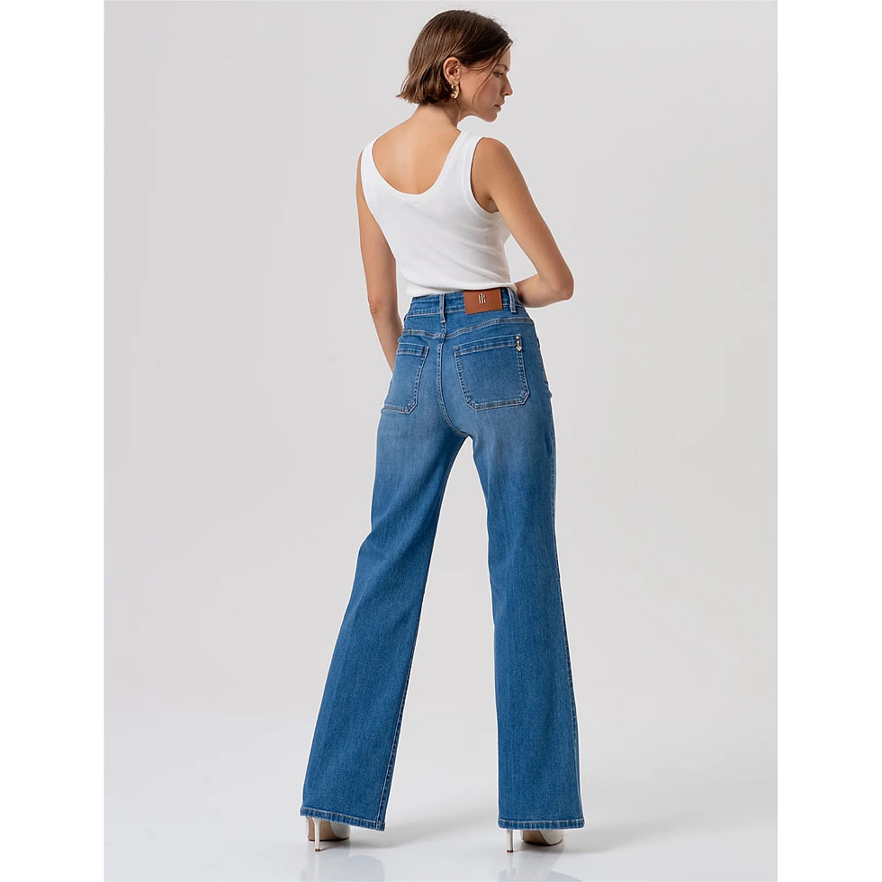 Thumbnail: Fracomina Denim High Waist Bootcut Jeans