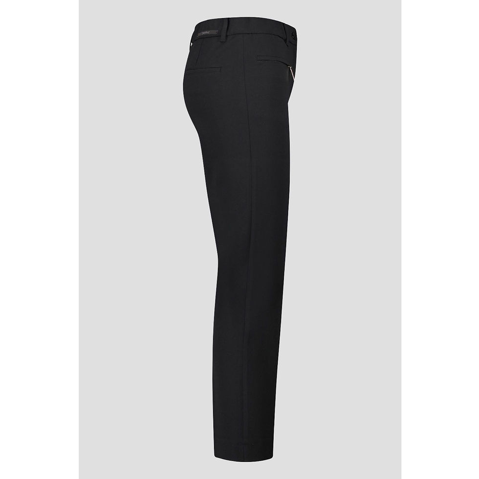 Thumbnail: Gardeur Navy Travel Chic Pull on Pants with zips