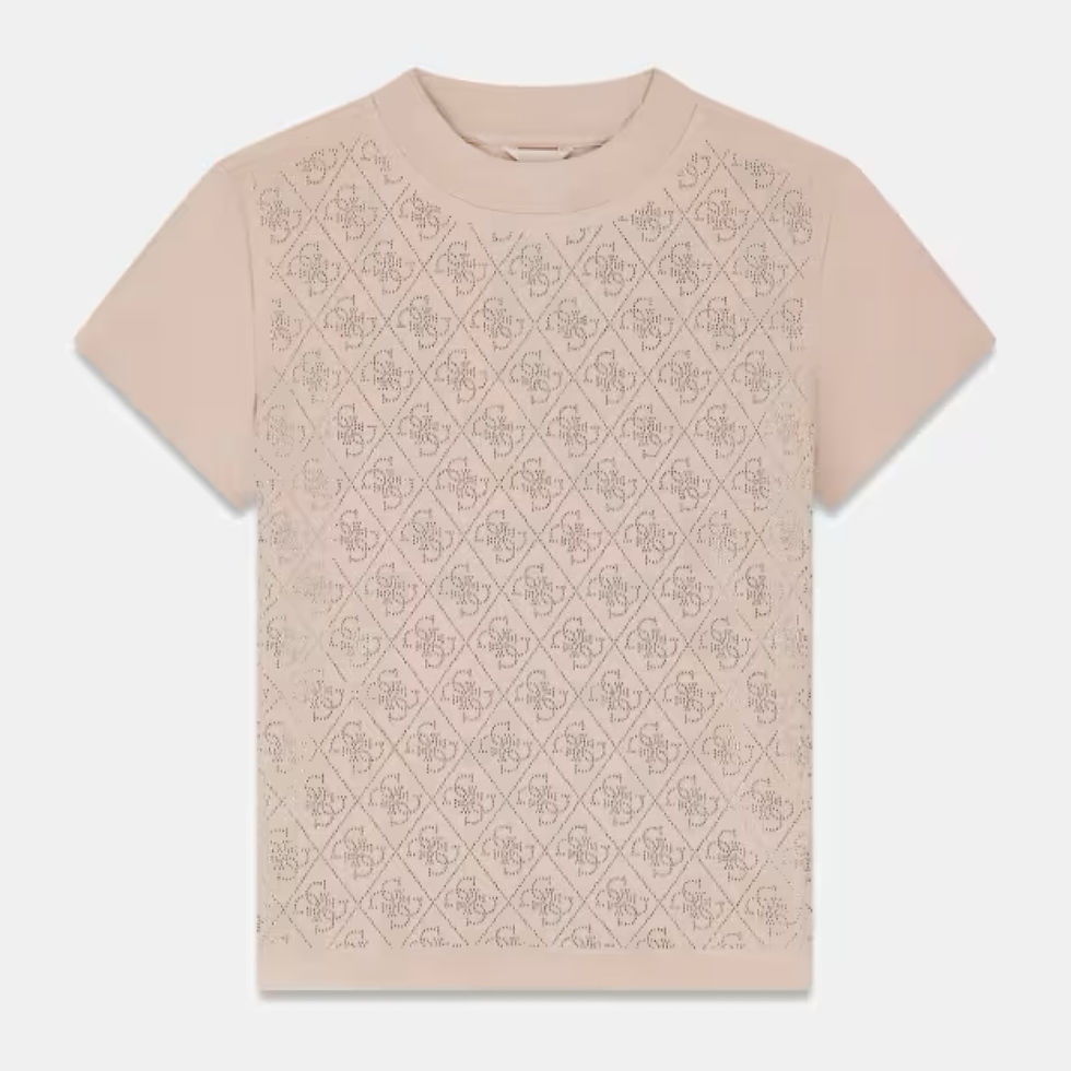 Thumbnail: GUESS Beige 4G Rhinstone Logo Tee