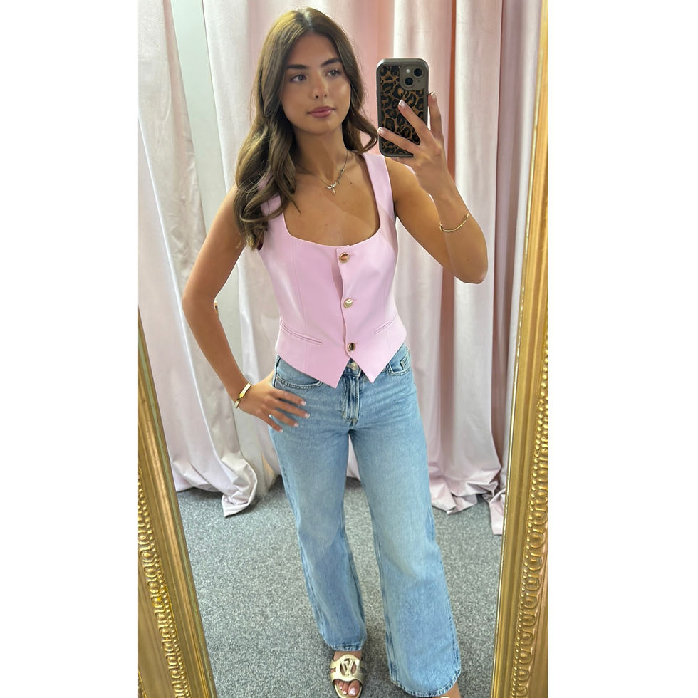 Thumbnail: Fracomina Pink Gold Button Gillet
