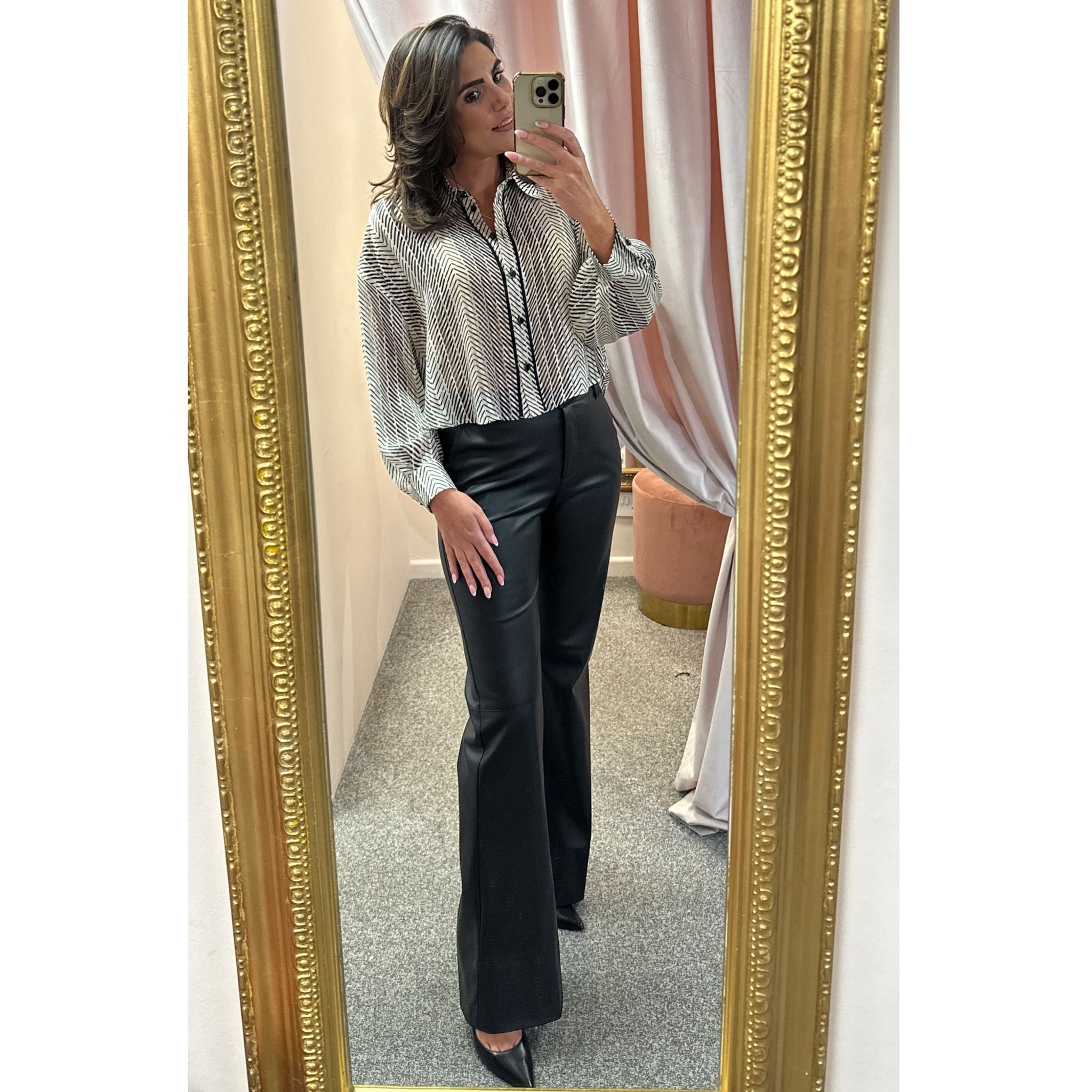 ACCESS Black & Cream Printed Shirt