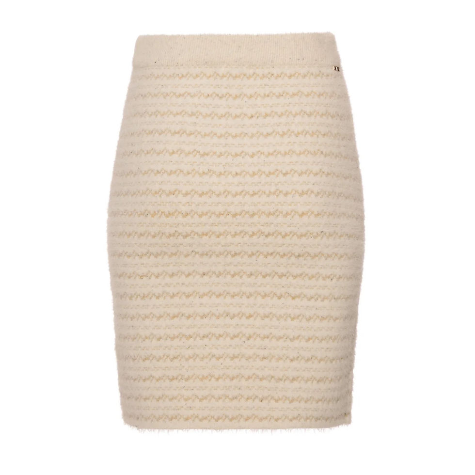Thumbnail: Fracomina Cream & Gold Lurex Skirt Set
