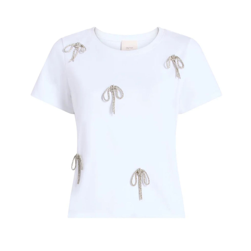 Thumbnail: CINQ A SEPT Rhinestone NAVY BOW Tee