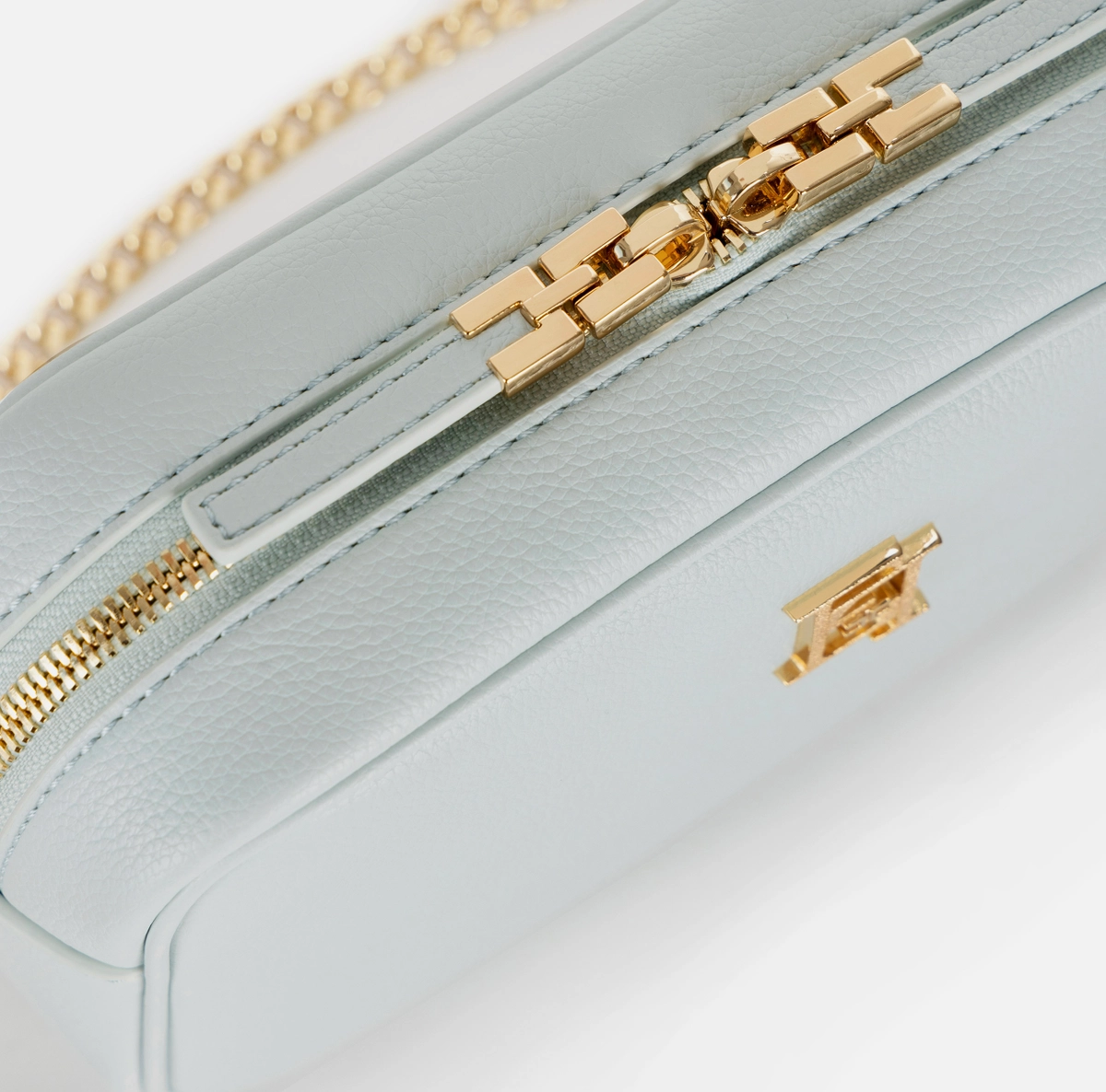 Thumbnail: Elisabetta Franchi Aqua Camera bag with metal logo