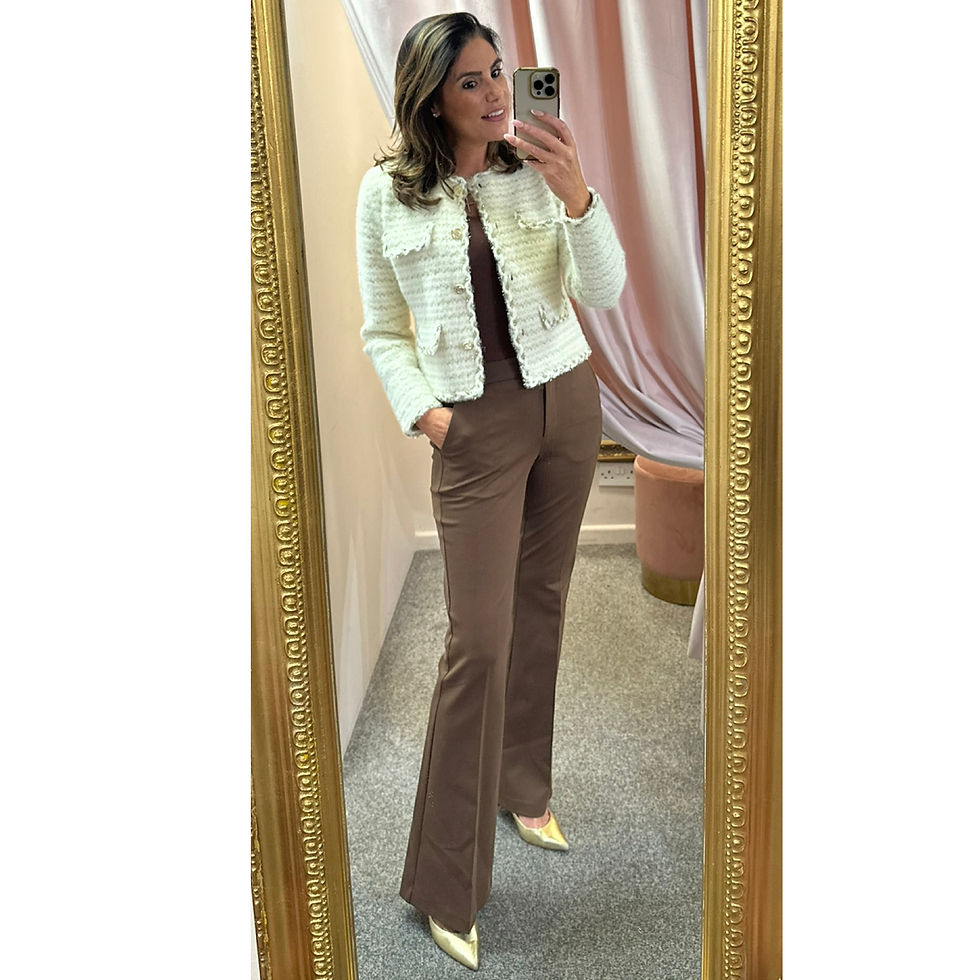 Thumbnail: Fracomina Cream & Gold Lurex Skirt Set