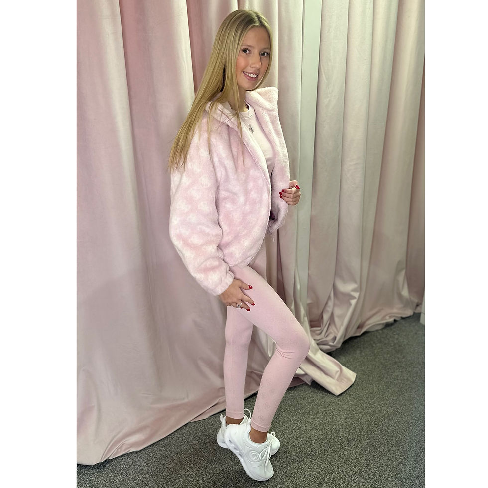 Thumbnail: GUESS Pink 4G Logo Fleece Jacket