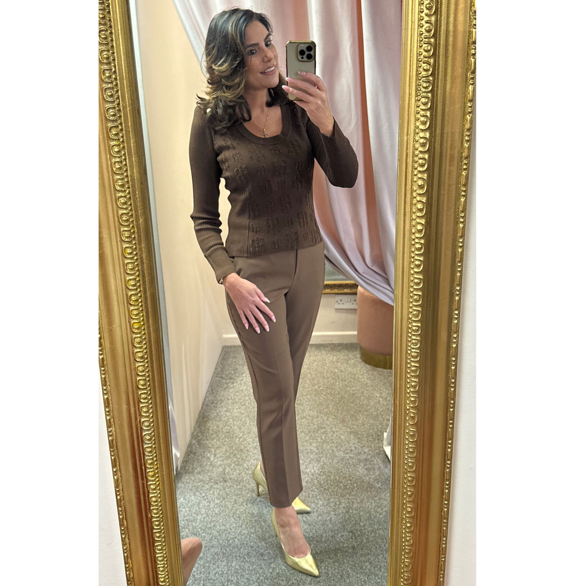 Fracomina Coffee Chino Slim Fit Pants