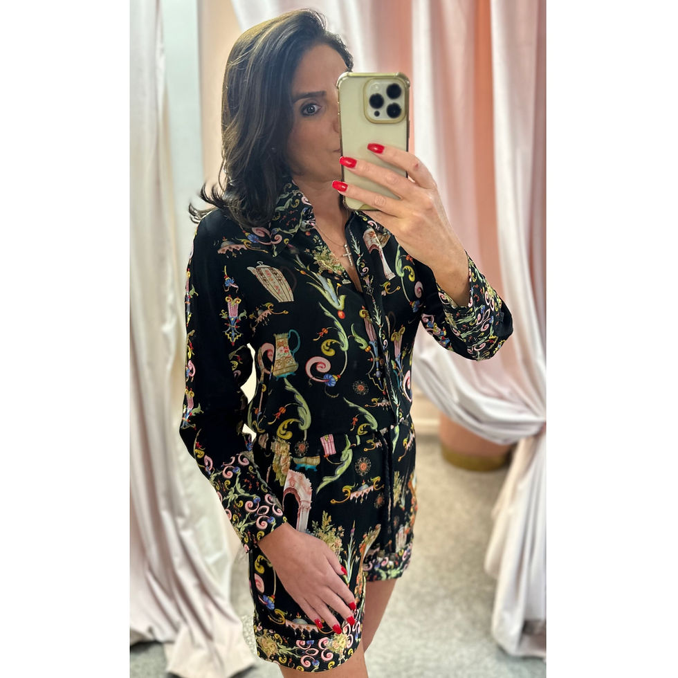 Thumbnail: Stella Moretti L’Huere Black Multi Print Shorts