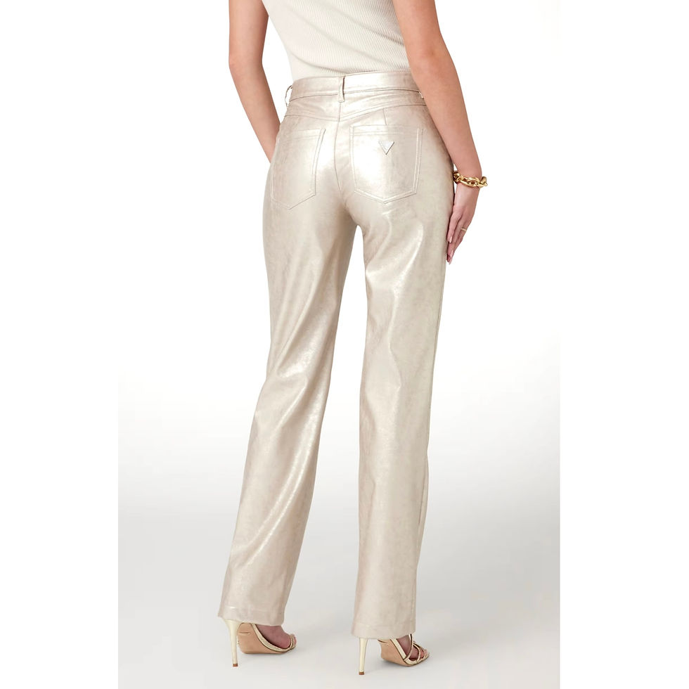 Thumbnail: GUESS Gold Metallic Leather Pant
