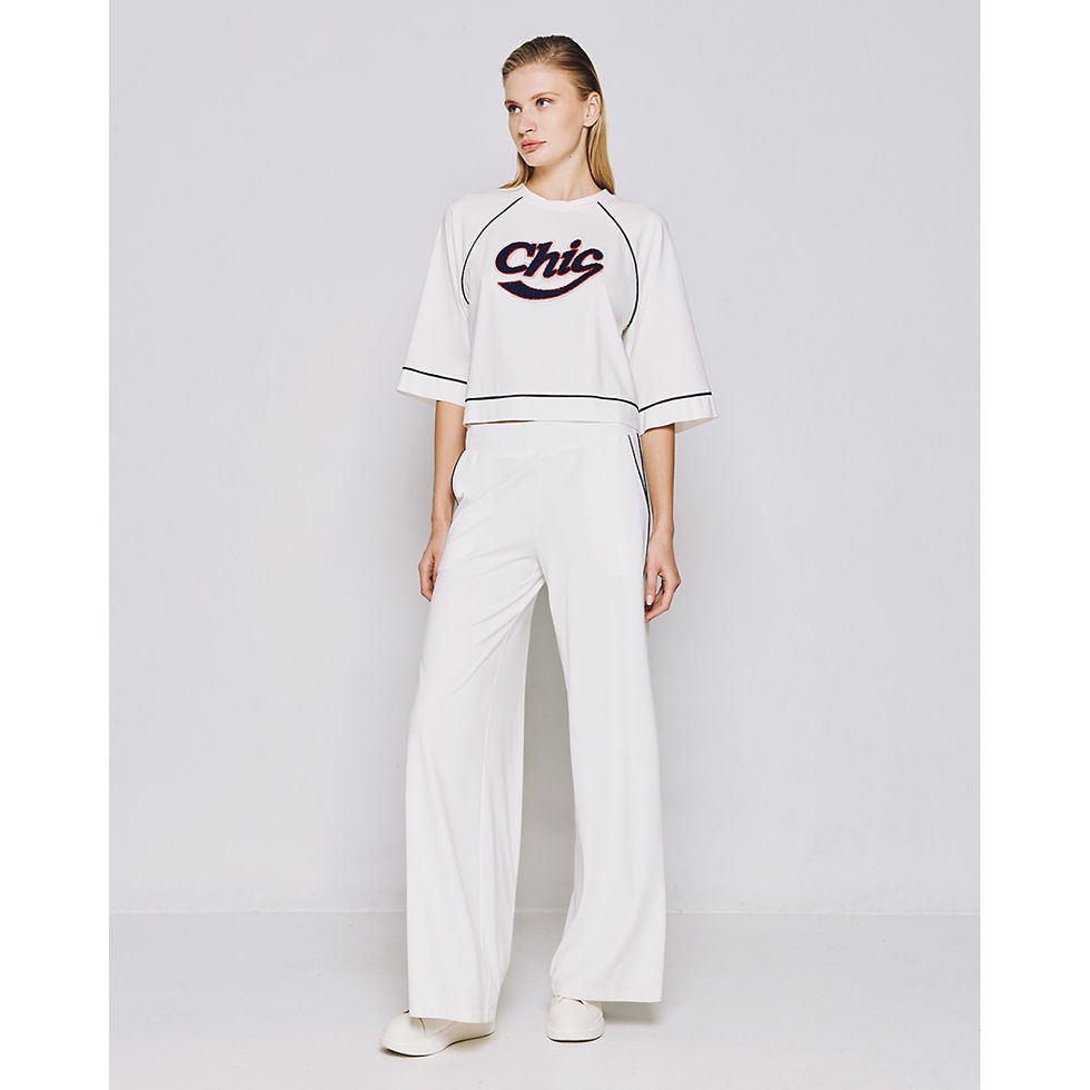 Thumbnail: ACCESS Pants with an elastic waist and piping details