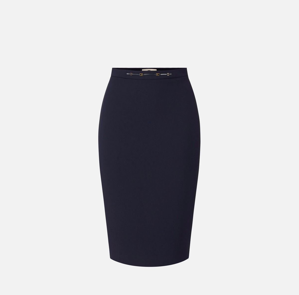Elisabetta Franchi Black Skirt in stretch double crêpe fabric with jewel detail