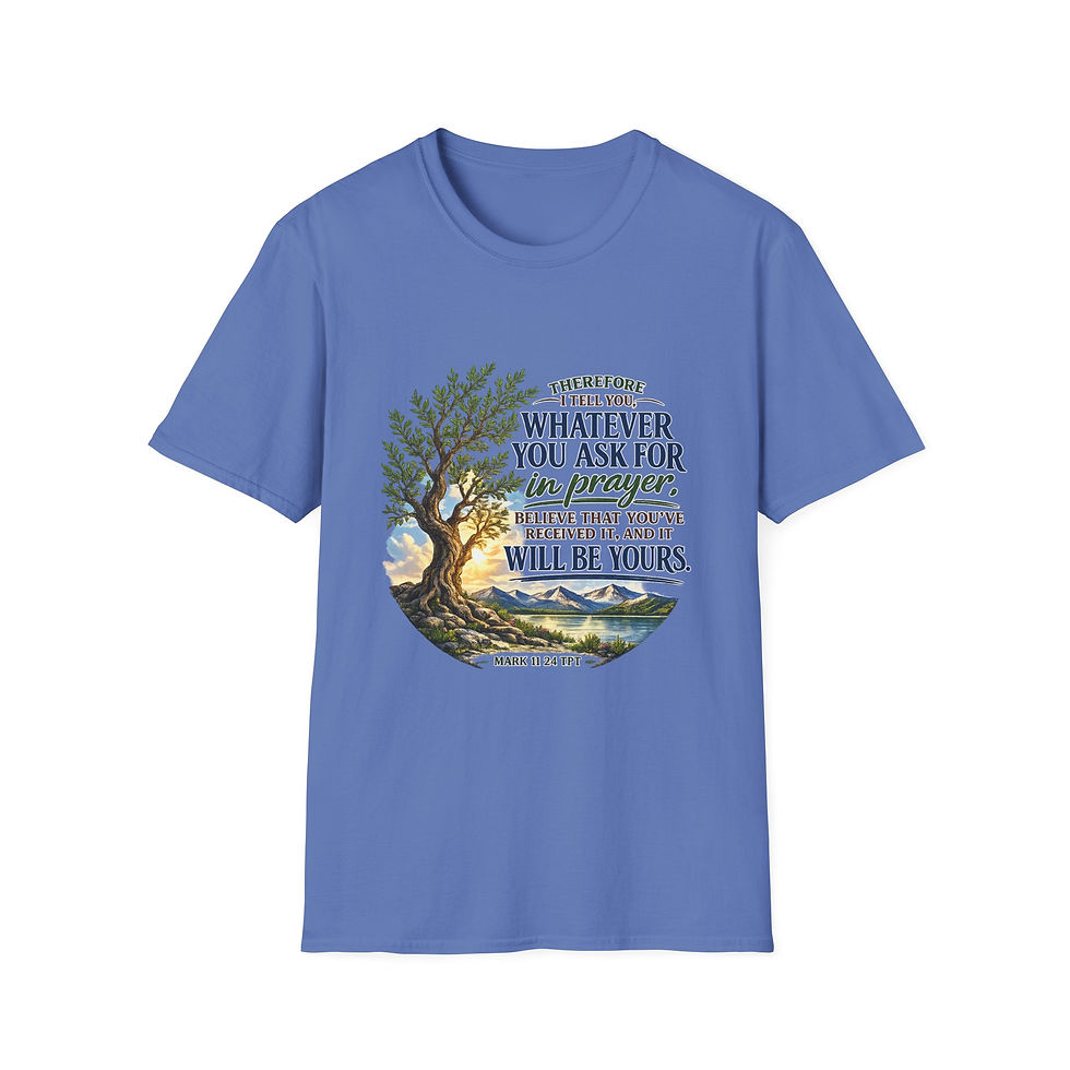 Thumbnail: Unisex-Softstyle-T-Shirt — "Whatever You Ask For in Prayer"
