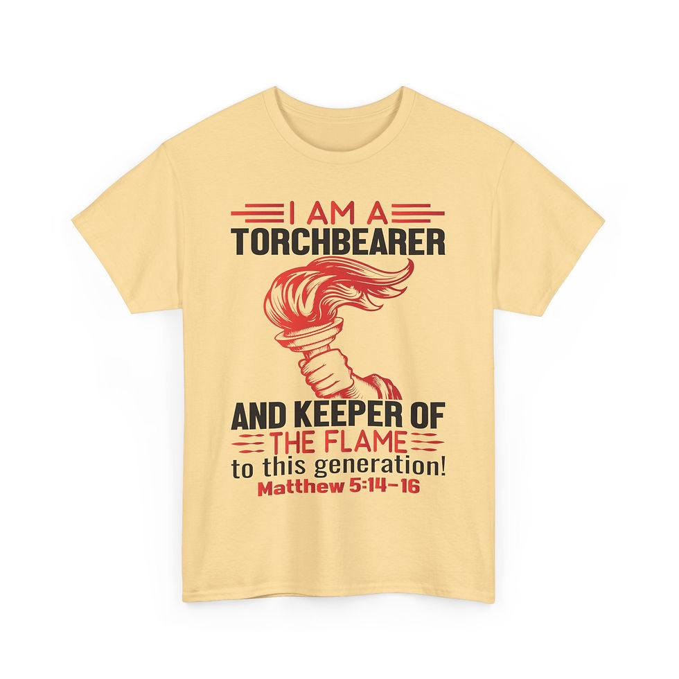 Thumbnail: Unisex Heavy Cotton Tee - "I Am A Torch Bearer & A Keeper"