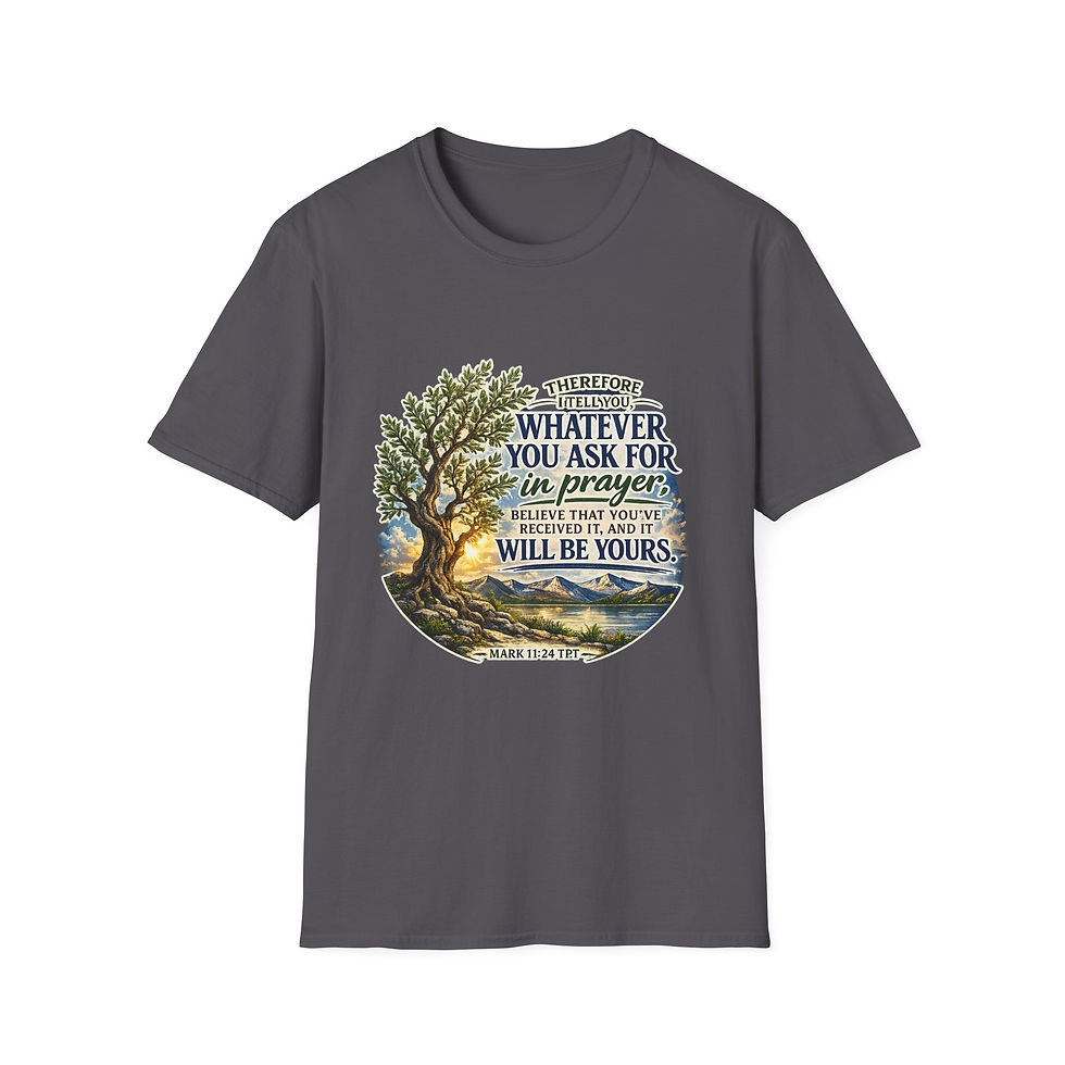 Thumbnail: Unisex-Softstyle-T-Shirt — “Whatever You Ask for in Prayer”