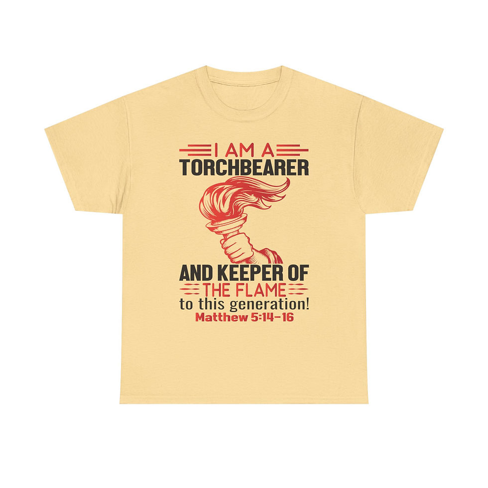 Thumbnail: Unisex Heavy Cotton Tee - "I Am A Torch Bearer & A Keeper"