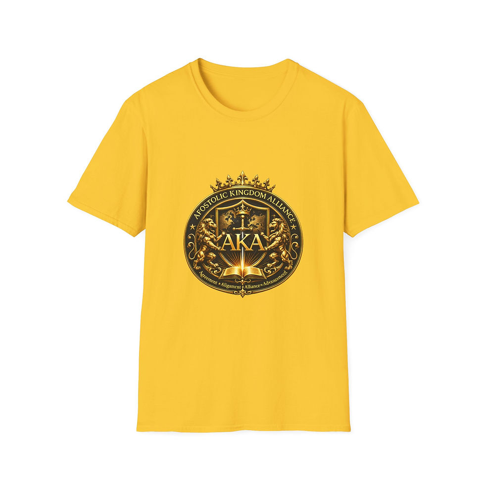 Thumbnail: Unisex-Soft-style-T-shirt - Apostolic Kingdom Alliance-AKA-Family-Crest
