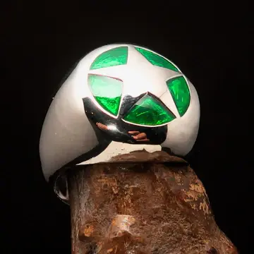 Thumbnail: TEXAS RANGER STAR - BLACK -STERLING-SILVER