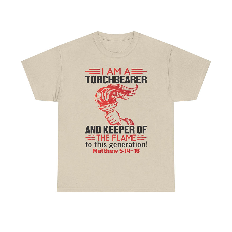 Thumbnail: Unisex Heavy Cotton Tee - "I Am A Torch Bearer & A Keeper"