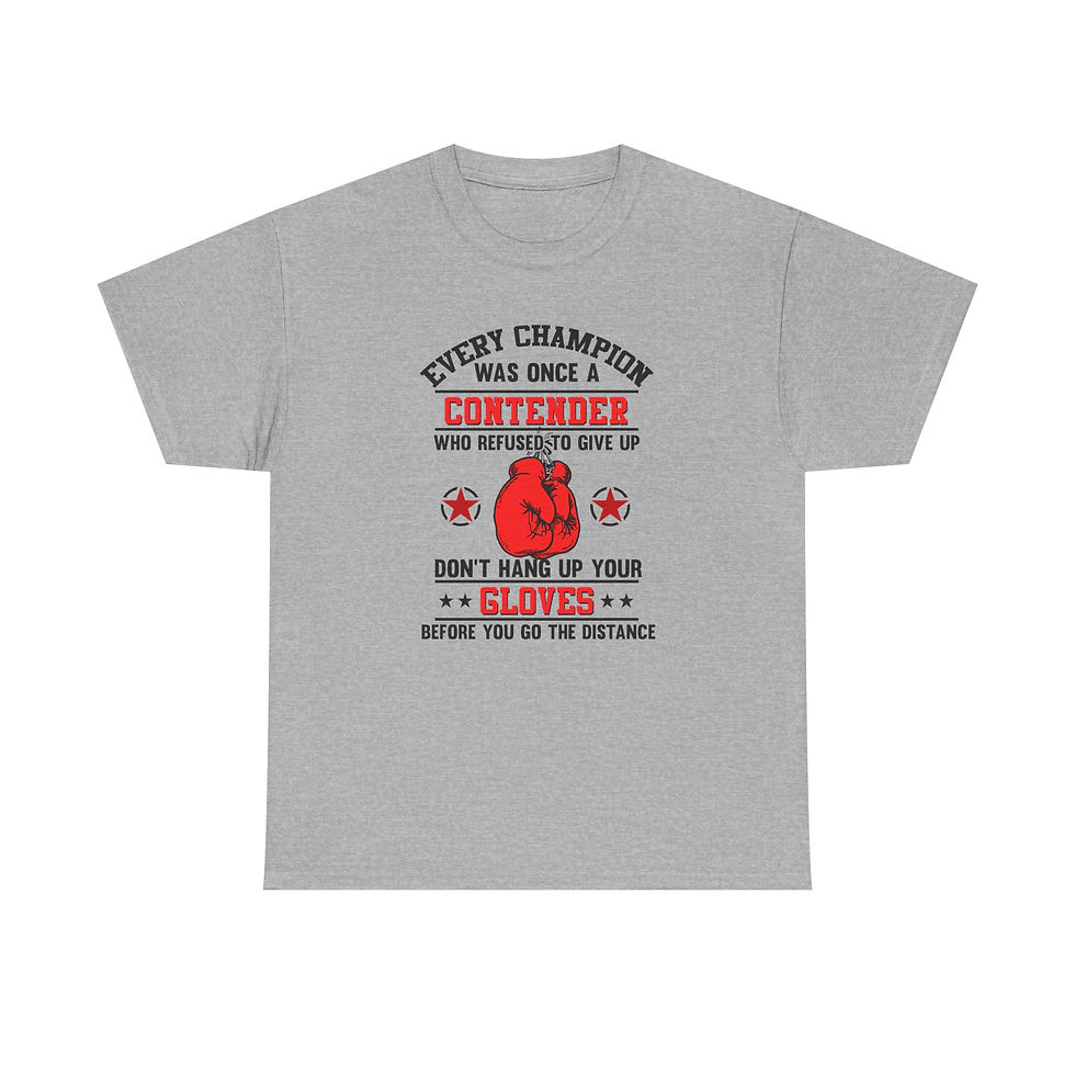Thumbnail:  Unisex Heavy Cotton Tee - "Every Champion Was Once A Contender" 