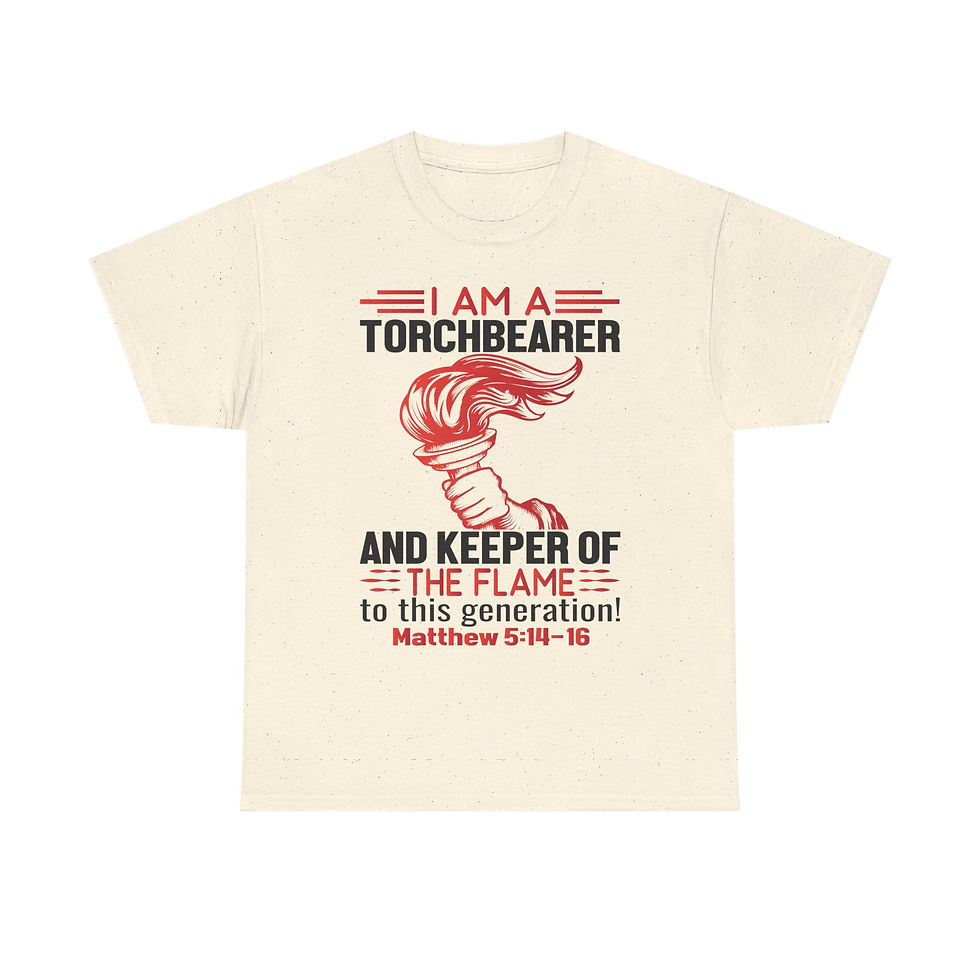 Thumbnail: Unisex Heavy Cotton Tee - "I Am A Torch Bearer & A Keeper"