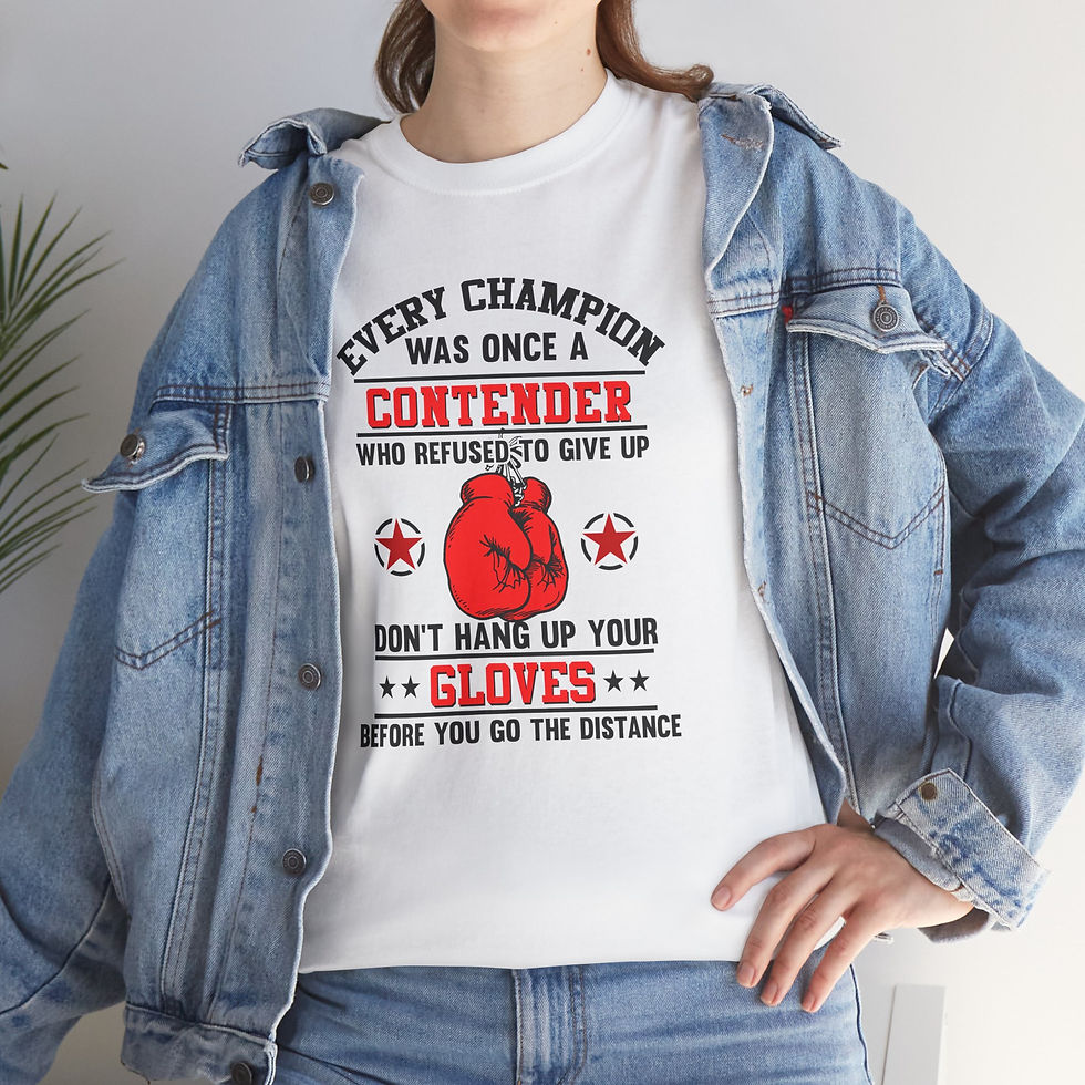 Thumbnail:  Unisex Heavy Cotton Tee - "Every Champion Was Once A Contender" 