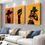 Thumbnail: Wooden Framed3pcs Set Bohemian Style Black Women Canvas Art Suit-Waterproof, Woo