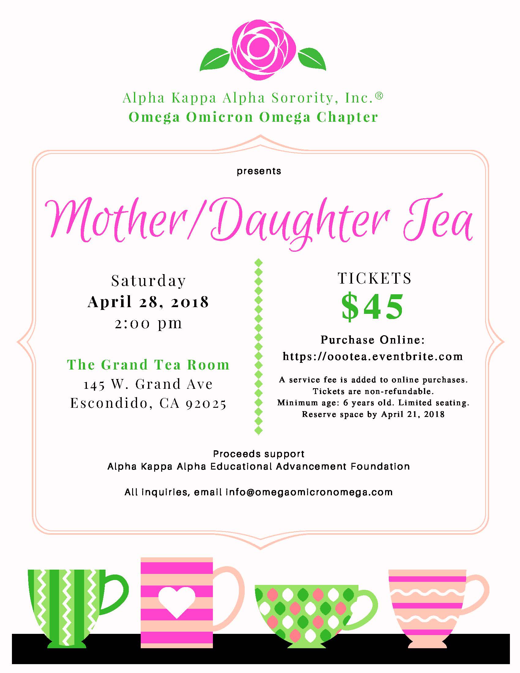 Alpha Kappa Alpha North County Chapter Mother Daughter Tea