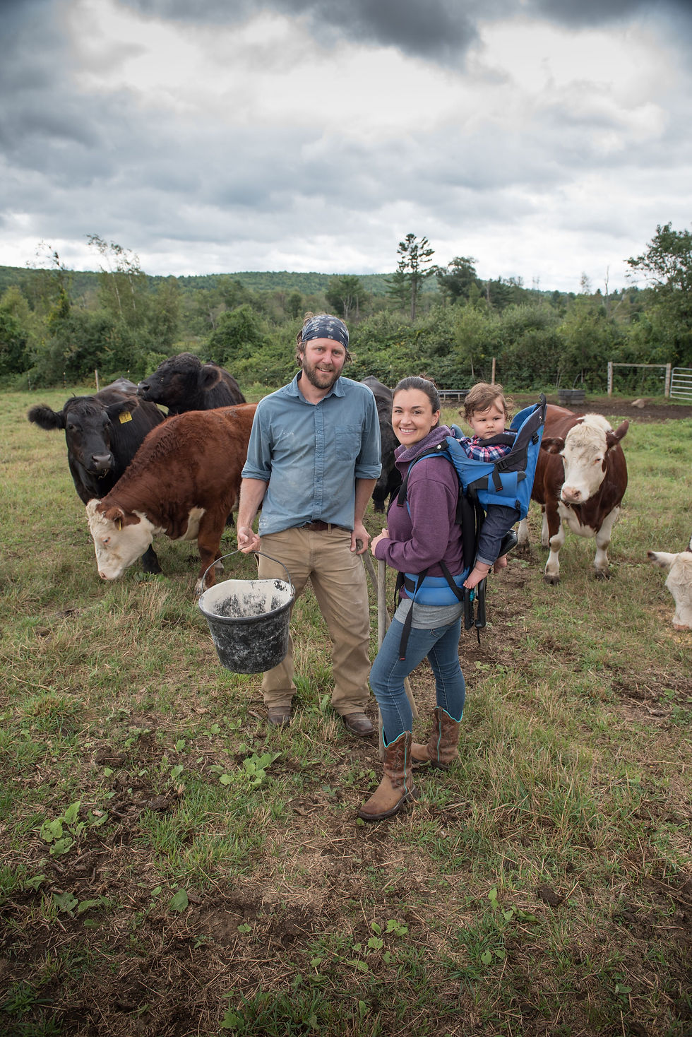Sayer family in alfalfa pasture