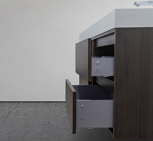 Thumbnail: BMC 1500 - 59" Double Sink Wall Mount Vanity in Grey Oak Color